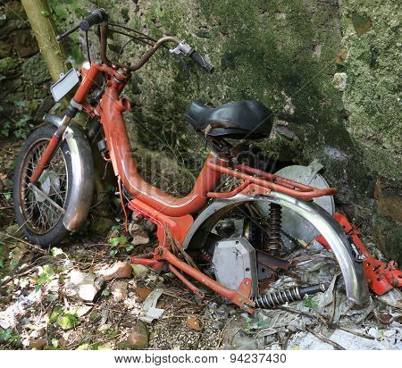 Old Moped Inoperative Abandoned