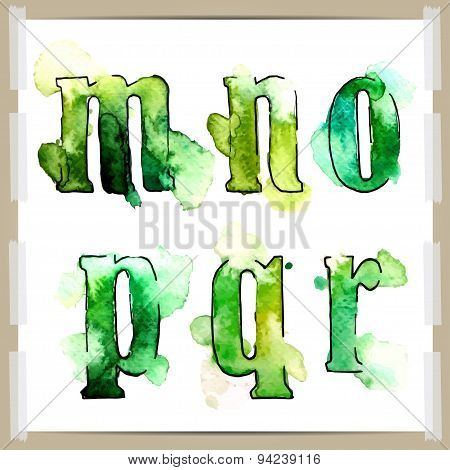 Wector watercolor hand-draw colorful alphabet