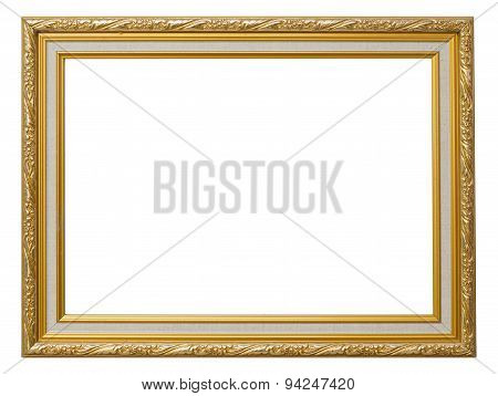 Beautiful Gold Vintage Frame Luxury Isolated White Background.
