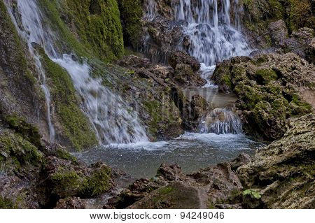 Fresh Krushuna waterfalls cascade in deep forest and rock