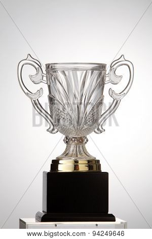 transperant trophy on the white background