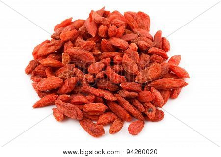 A pile of dried goji berries