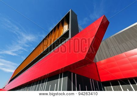 Colorful Aluminum Facade On Large Shopping Mall
