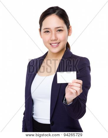 Asian businesswoman show with namecard