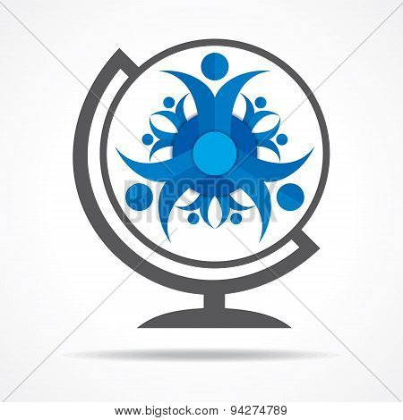 Teamwork Concept with globe stock vector