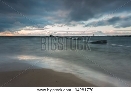 Beautiful Dramatic Weather Seascape Of Baltic Sea