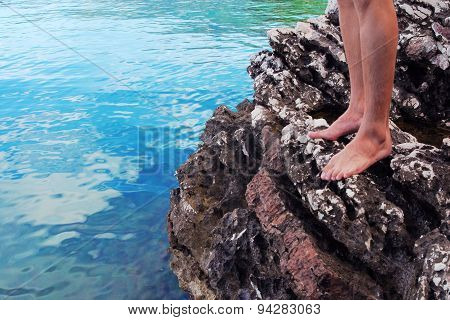 Jumping in the water