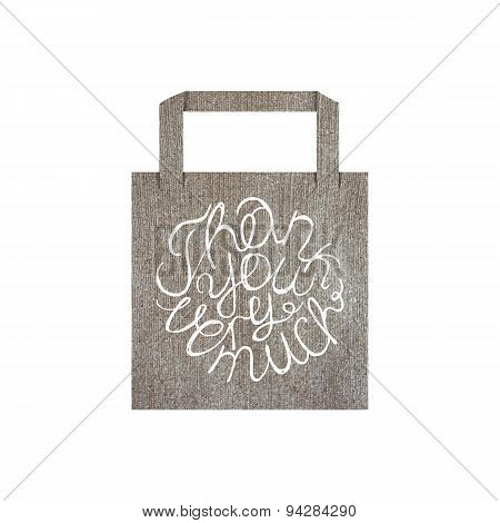 Eco bag mockup template with lettering element