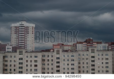 Gray Clouds Over The Urban Landscape