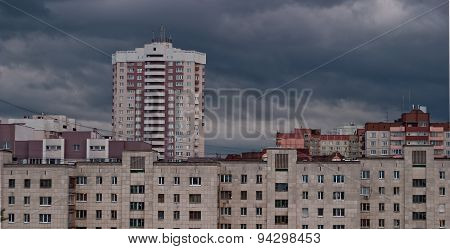 Gray Clouds Over The Urban Landscape