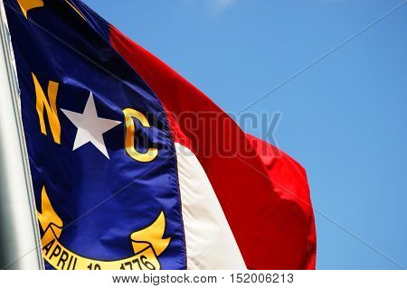 close up on North Carolina State flag