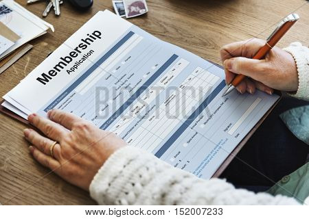 Membership Application Form Register Concept