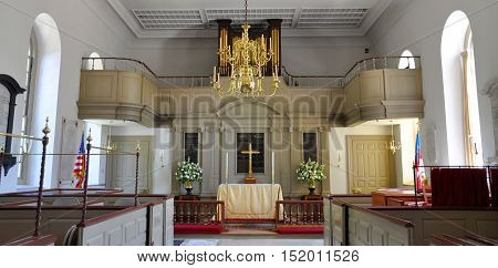 Bruton Parish Episcopal Church of British Colony, Williamsburg, Virginia, USA.
