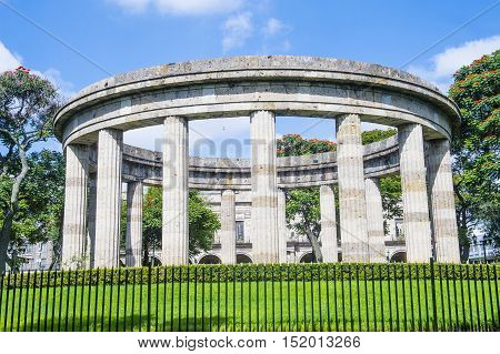 GUADALAJARA MEXICO - AUG 29 : The Rotonda de los Jaliscienses Ilustres in Guadalajara Mexico on August 29 2016. It honors the memory of the people of Jalisco