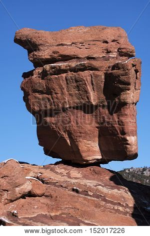 Balanced Rock at the Garden of the Gods near Colorado Springs Colorado