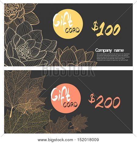 Autumn flowers and leaves on a dark background