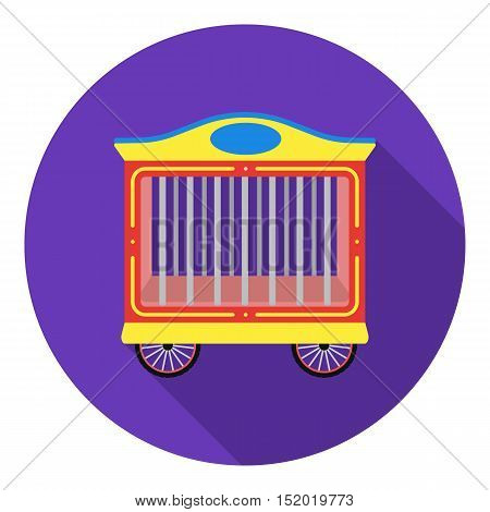 Circus wagon icon in flat style isolated on white background. Circus symbol vector illustration.