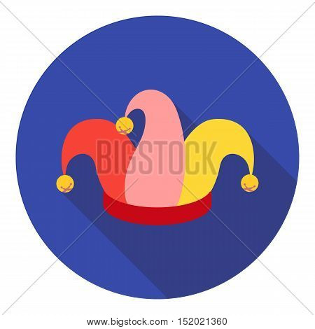 Jester's cap icon in flat style isolated on white background. Hats symbol vector illustration.