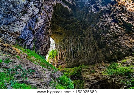Wulong Karst limestone rock formations in Longshui Gorge Difeng, an important constituent part of the Wulong Karst World Natural Heritage. China