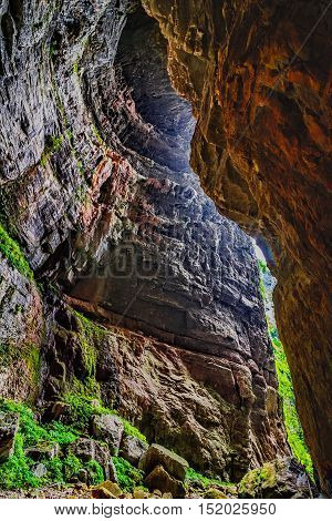 Wulong Karst limestone rock formations in Longshui Gorge Difeng, an important constituent part of the Wulong Karst World Natural Heritage. China