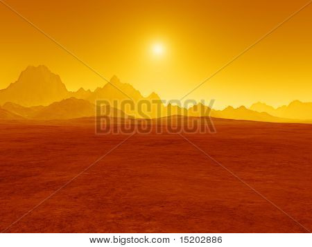 tramonto nel deserto rosso