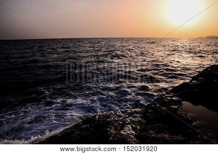 Strong Waves Crashing On The Volcanic Coast