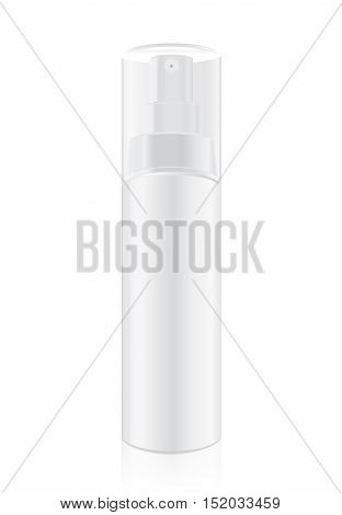 White cream bottle not have label which have transparency lid for cosmetic packaging job. This is vector file.