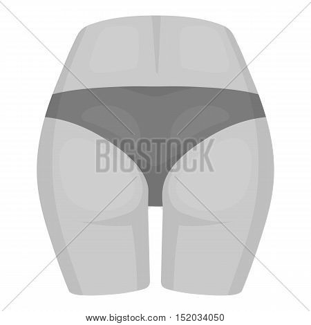 Buttocks icon in monochrome style isolated on white background. Part of body symbol vector illustration.