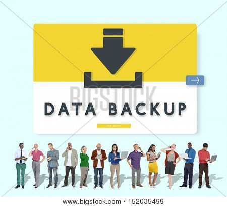 Data Backup Storage SYNC Digital Server Internet Concept