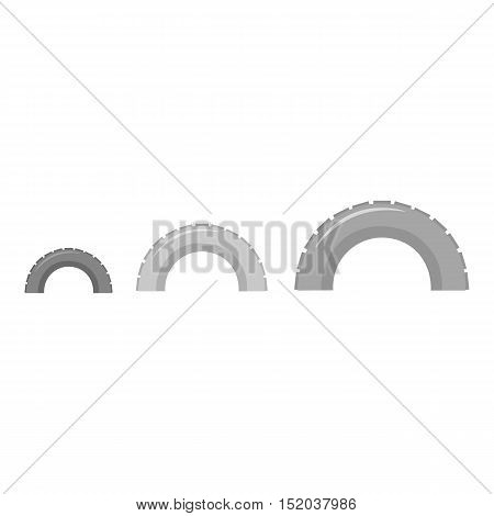 Tire on playgarden icon in monochrome style isolated on white background. Play garden symbol vector illustration.