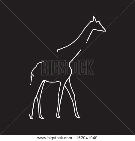 Giraffe logo. Silhouette vector symbol of giraffe for design company's logo, tattoo, visit card, etc. Monochrome sign of animal.