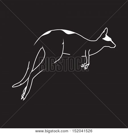 Kangaroo logo. Silhouette vector symbol of kangaroo for design company's logo, tattoo, visit card, etc. Monochrome sign of animal.