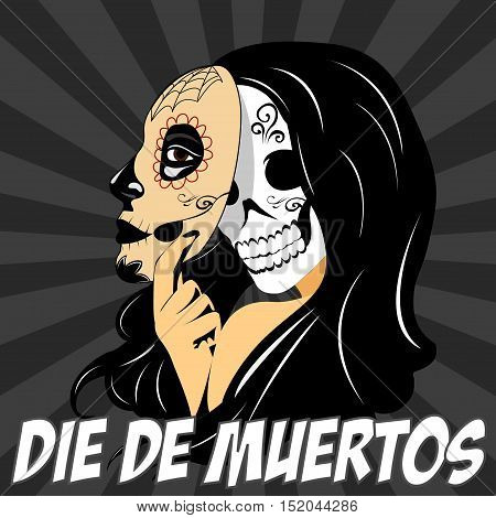 Day of The Dead Woman with Sugar Skull Face Paint