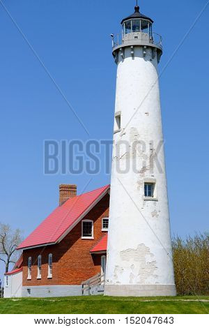 Tawas Point Lighthouse, built in 1876, Lake Huron, Michigan, USA