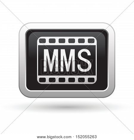 MMS icon on the button. Vector illustration