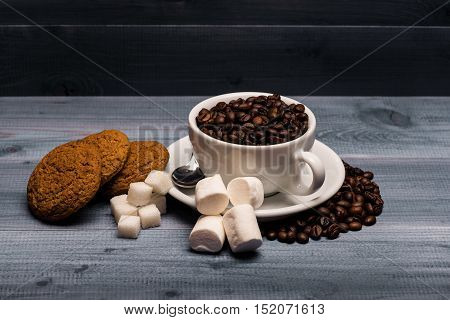 Coffee Beans, Marshmallows And Oatcake