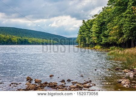 Scenic Mauch Chunk Lake in Jim Thorpe Pennsylvania.