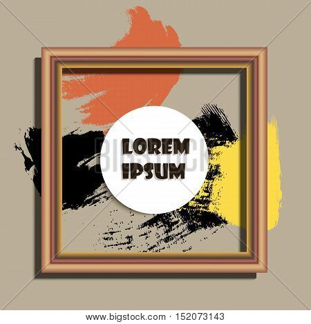 Wooden frame design with stains paint and place for text. Wallpaper background for your content. Eps 10 stock vector illustration