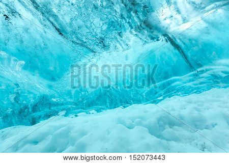 Ice wall background in Cave Iceland at Vatnajokull Glacier Jokulsarlon Nationa Park