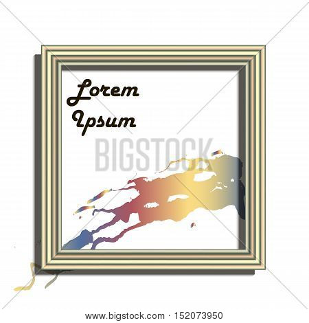 Wooden frame design with stains paint and place for text. Wallpaper background for your content. Eps 10 stock vector illustration