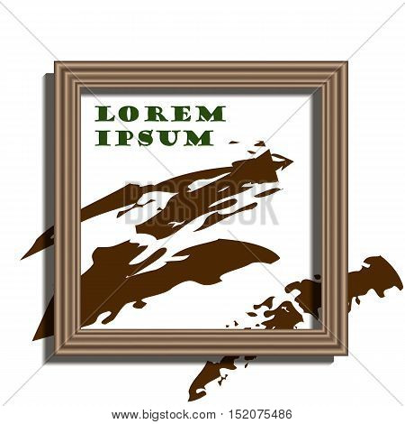 Wooden frame design with stains paint and place for text. Wallpaper background for your content. Eps 10 stock vector illustration