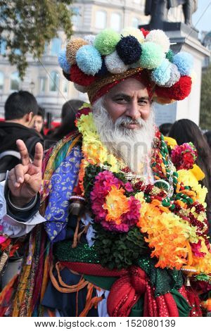 London UK. 16th October 2016. The Mayor of London Festival Of Dewali performers and scenes at Trafalgar Square