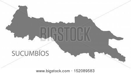 Sucumbios Ecuador Map grey illustration high res