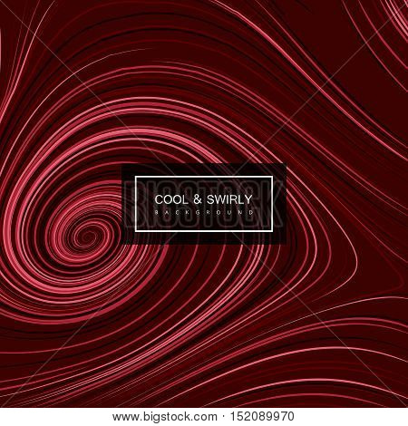 Abstract artistic curl background with swirled stripes. Vector vintage illustration of swirled and curled stripes background. Marble or acrylic texture imitation. Cool and Swirly background