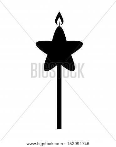candle flame star birthday isolated icon vector illustration design