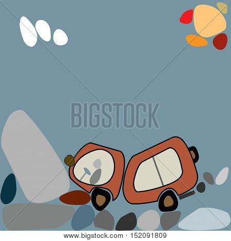 off road vehicle on a rocky mountain terrain