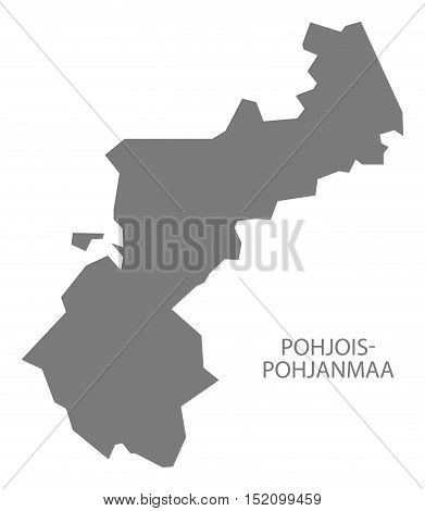 Pohjois-Pohjanmaa Finland Map grey illustration high res