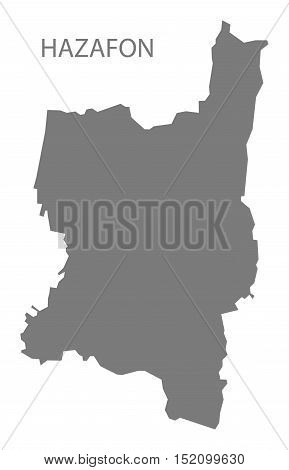 HaZafon Israel Map grey illustration high res