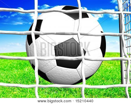soccer ball in football gate