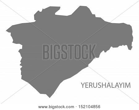 Yerushalayim Israel Map grey illustration high res